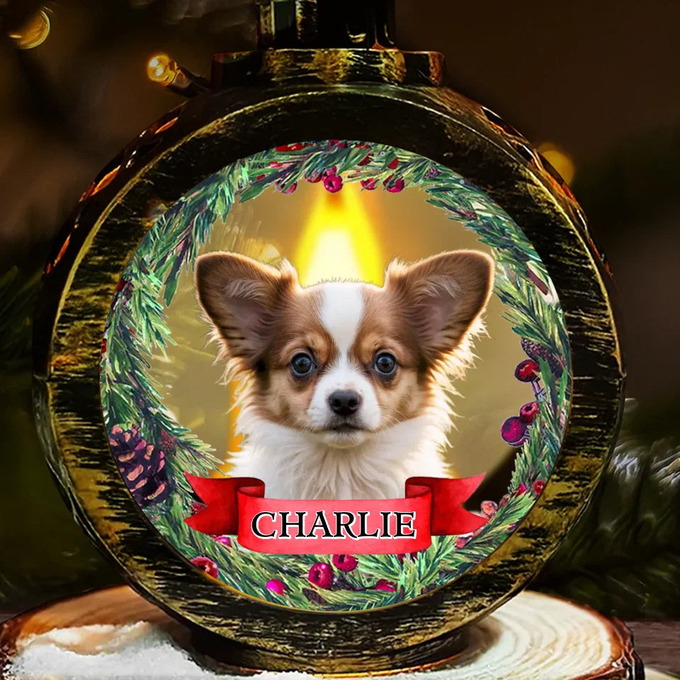Custom Photo Your Furry Friend - Christmas Lantern LED Flameless Candle - Christmas Gift For Pet Owners