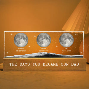 The Night You Became My Dad - Personalized 3D LED Light Wooden Base - Gift For Dad, Father's Day, Birthday Gift