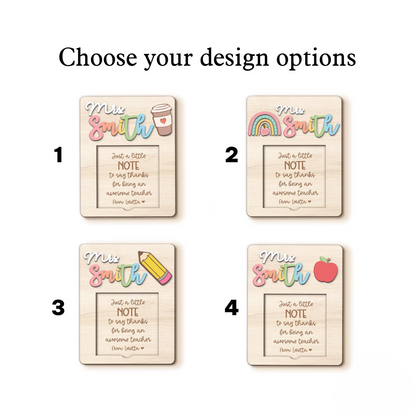 Custom Teacher Sticky Note Holder, Back To School Gift, Teacher Appreciation Gifts, Teacher Sticky Note Pad Holder