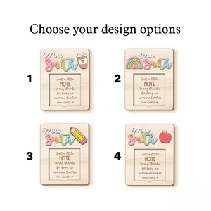 Custom Teacher Sticky Note Holder, Back To School Gift, Teacher Appreciation Gifts, Teacher Sticky Note Pad Holder