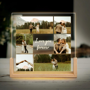 Personalized Photo Couple Desk Name Plate, Custom Picture Photo Night Light, Couple Photo Lamp, Anniversary Gift, Couple Gift Valentine Gift