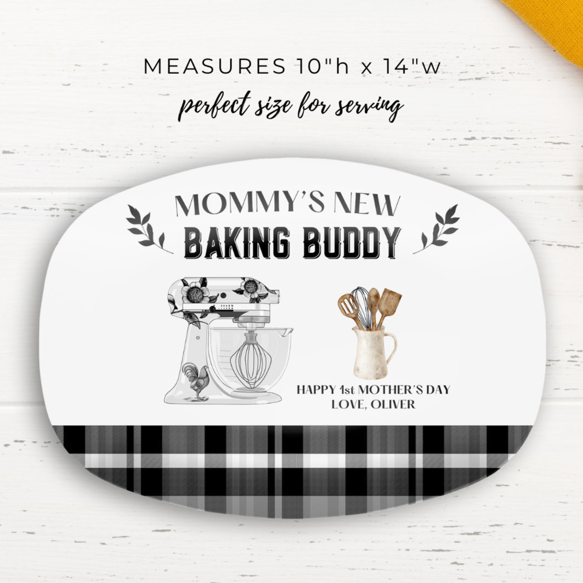 Mommy's New Baking Buddy - Personalized Platter - Our First Mother's Day, First Time Mom, Mommy Gift from Baby, Cooking Gifts