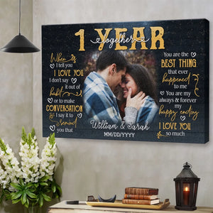 When I Tell You I Love You, 1st Anniversary Gift, Personalized Photo Canvas Prints, Gifts For Couples
