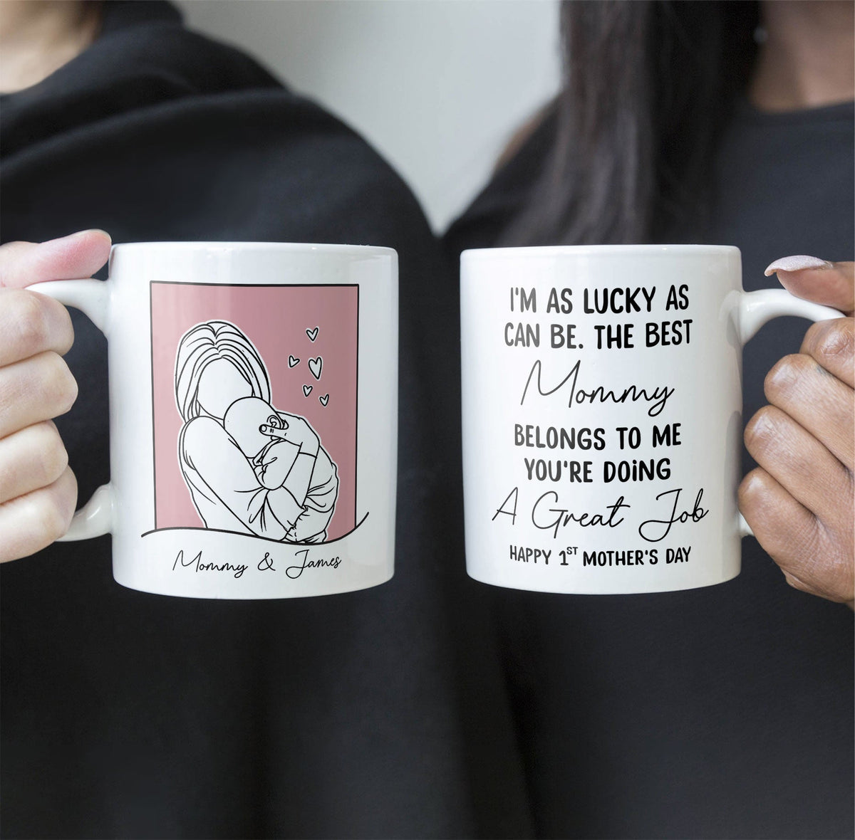 Mommy You're Doing A Great Job Mommy & Baby Photo Portrait - Personalized Mug - Gift For New Mom