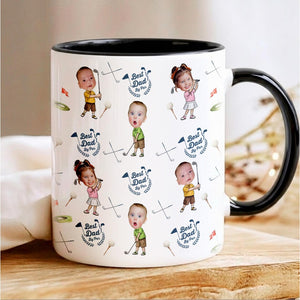 Personalized Dad Golf Mug: Custom Baby Face Golf Mug, Funny Dad By Par Gift from Kids, Father's Day Gift for Husband