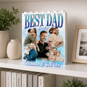 Custom Best Dad Ever Brick Photo Block, Personalized Dad Gift for Father's Day, Gift for New Dad, Dad Photo Puzzle Gift, Gift For Husband