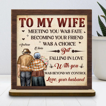 Falling In Love With You Was Beyond My Control - Personalized Wooden Plaque - Anniversary Gift For Couple, Valentine's Day Gift