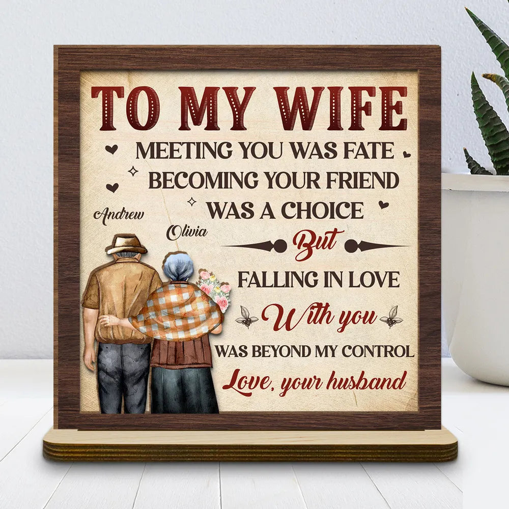 Falling In Love With You Was Beyond My Control - Personalized Wooden Plaque - Anniversary Gift For Couple, Valentine's Day Gift