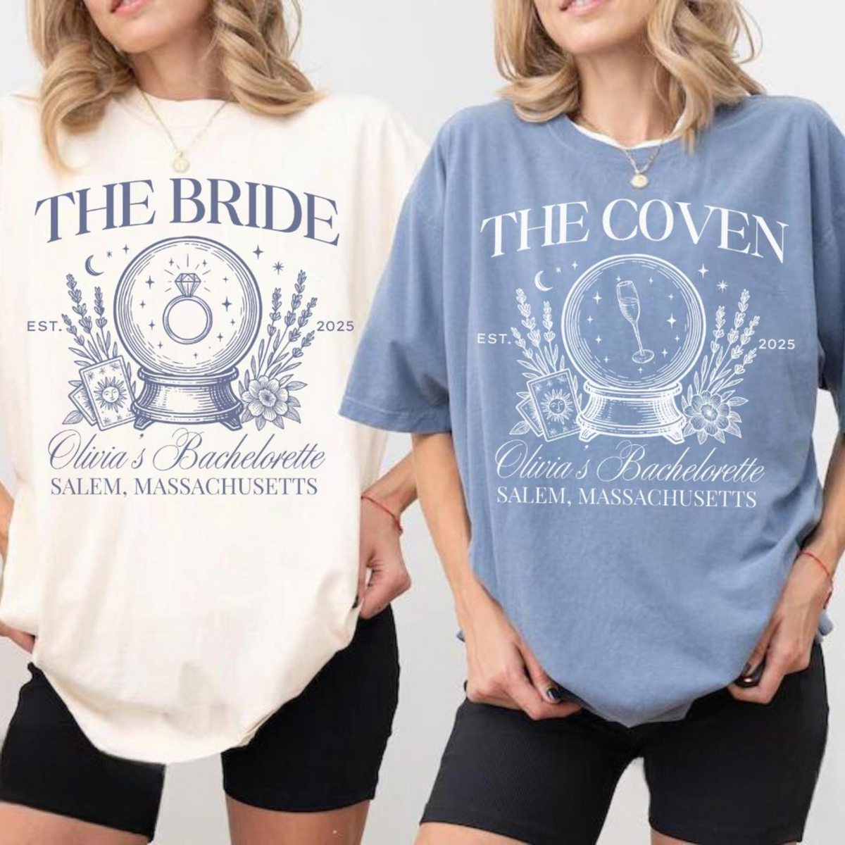 Custom Halloween Bachelorette Shirts, Witch Bach Tshirts, Gothic Bridal Party, Personalized Goth Bachelorette, Spooky Bride Gothic Wedding