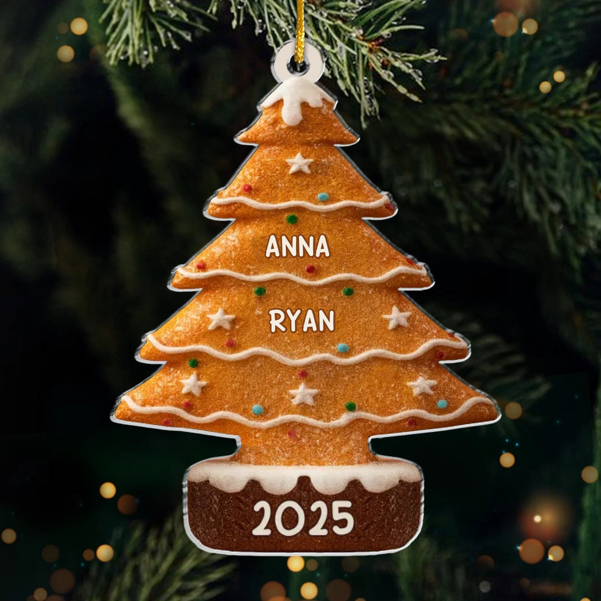 Christmas Brown Cookie - Personalized Acrylic Ornament - Christmas Gift For Family