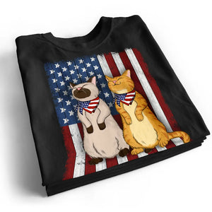 Nation Flag Standing Cat - Personalized Apparel - 4th Of July Independence Day Gift For Cat Mom, Cat Dad