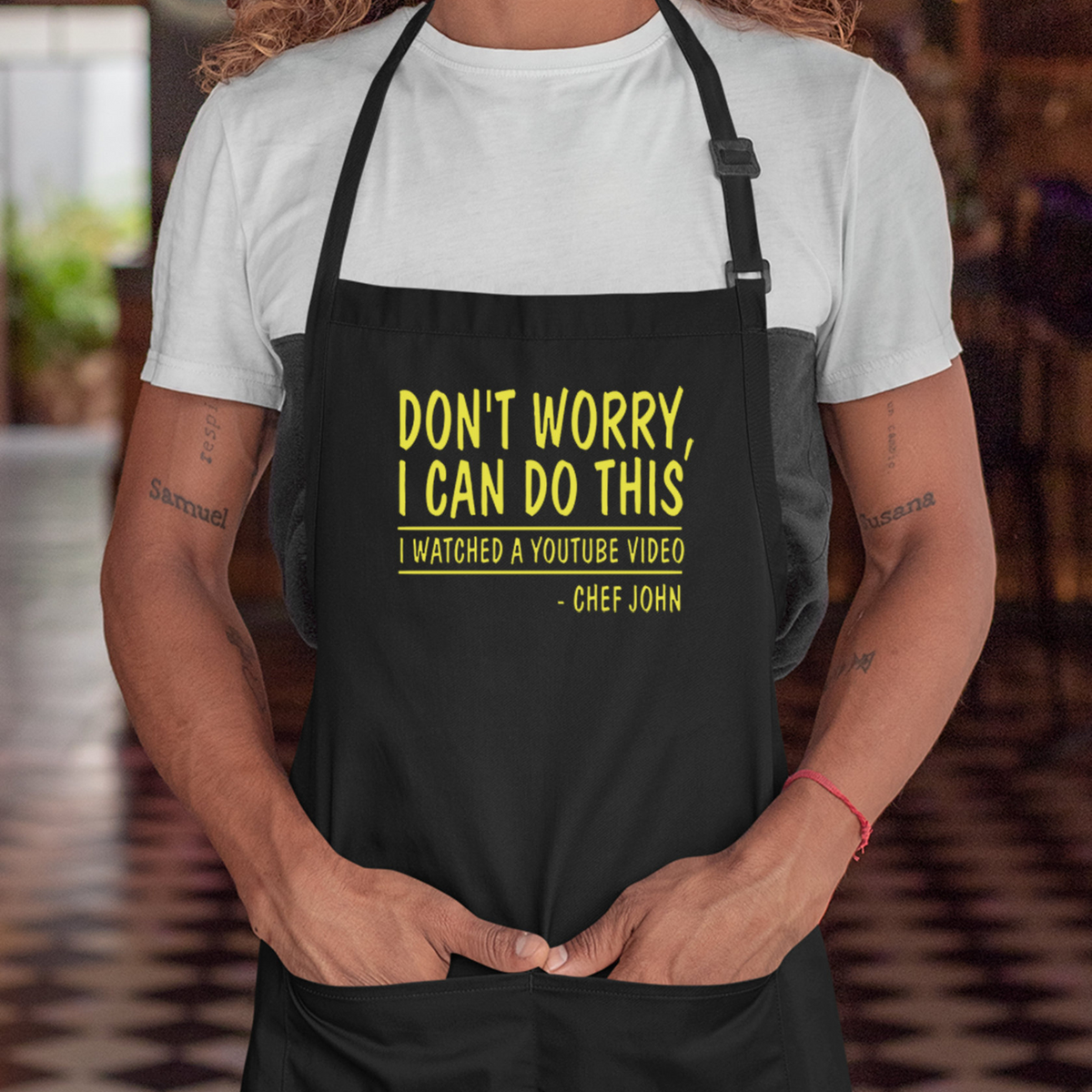Don't worry I can Do this I watched a Youtube Video Grill Apron, Personalized apron, bbq apron, Gifts for dad, Funny apron, Chef Apron