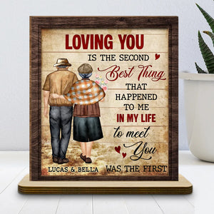 Loving You Is The Best Thing - Personalized Wooden Plaque - Anniversary Gift For Couple, Valentine's Day Gift