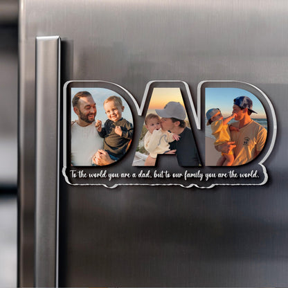 Personalized Dad Papa Magnet With Picture, Custom Dad And Kids Photo Magnet, Fathers Day Gift For Dad, Papa, Gift For Husband, New Dad Gift