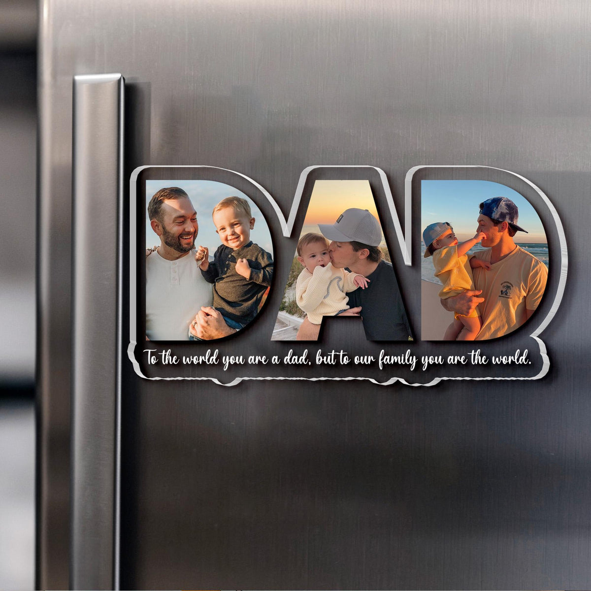 Personalized Dad Papa Magnet With Picture, Custom Dad And Kids Photo Magnet, Fathers Day Gift For Dad, Papa, Gift For Husband, New Dad Gift
