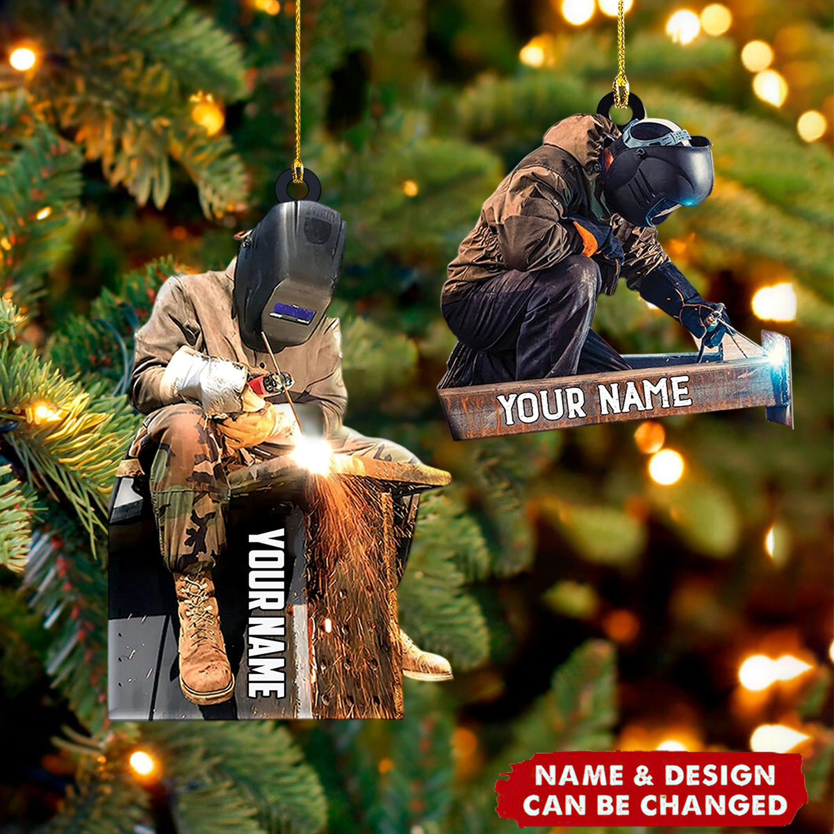 Personalized Name Welder Ornament Christmas, Welder Tool Ornament, Gift For Welder, Christmas Ornament Welder Outfit, Custom Welder Ornament