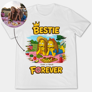 Bestie Forever Simpsonized Friends Photo Portrait - Personalized Apparel - Gift For Bestie, Sisters, Friends