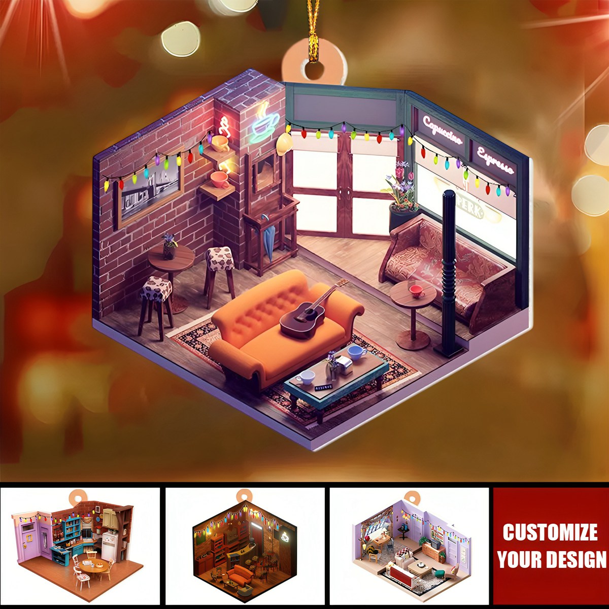 Friends Room, Personalized Acrylic Ornament, Christmas Gift For Friends, Family