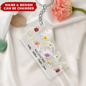 Mom Birth Month Flower - Personalized Acrylic Keychain - Gift For Mom, Mother's Day, Birthday Gift
