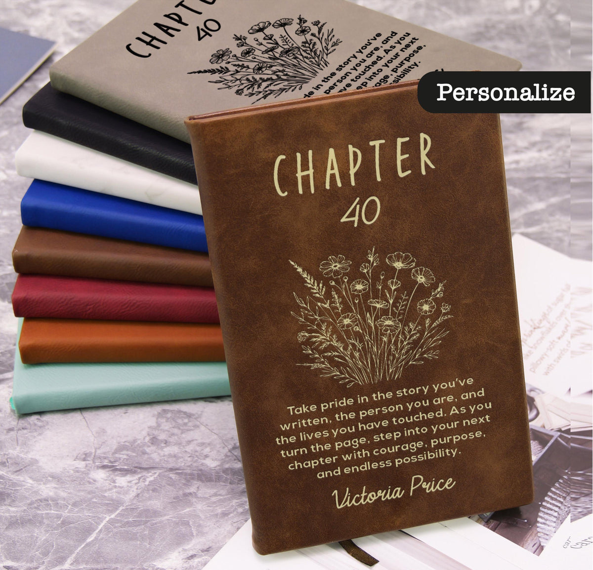 Birthday Gift Best Friend Personalized Name, Journal Gift for Her, Bookish Birthday Gift For Book Lovers, One More Chapter