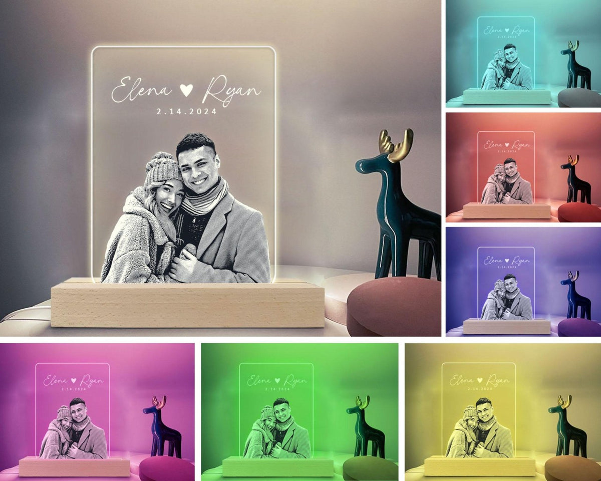 Custom Picture Night Light, Wedding Gifts for Couple, Personalized Photo Lamp, Anniversary Gift, Photo Night Light, Valentine Gifts For Couple