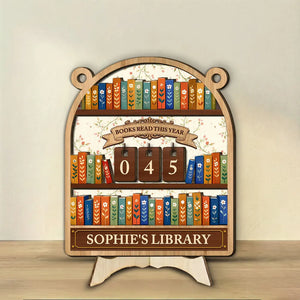 Books Read This Year - Personalized Custom Book Tracker Sign - Gift For Book Lovers