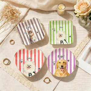 Custom Pet Jewelry Dish, Custom Dog Cat Memorial Portrait Ring Dish, Gift for Pet Owner
