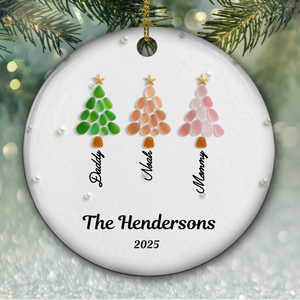 3D Effect Family Fir Trees - Personalized Ornament - Christmas Gift For Family