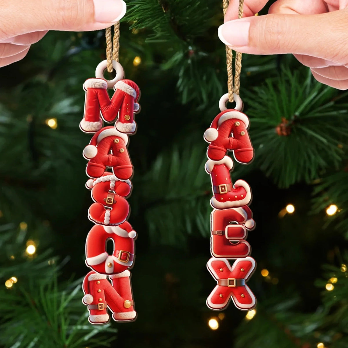 Custom Santa Suit Letter Ornament, The Claus Family Essentials, Christmas Gift For Family