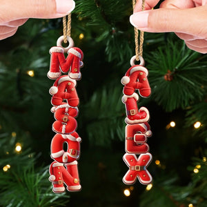 Custom Santa Suit Letter Ornament, The Claus Family Essentials, Christmas Gift For Family