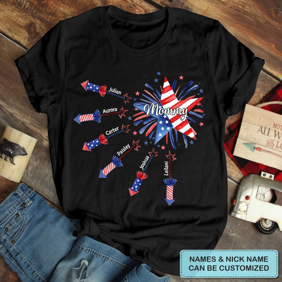 Mom National American Star - Personalized Apparel - 4th Of July Independence Day Gift For Mom Grandma