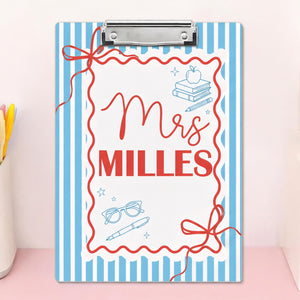 Teacher Clipboard with Name Customization Student Desk Organizer Classroom Decor Teacher Appreciation Gift School Office Supplies