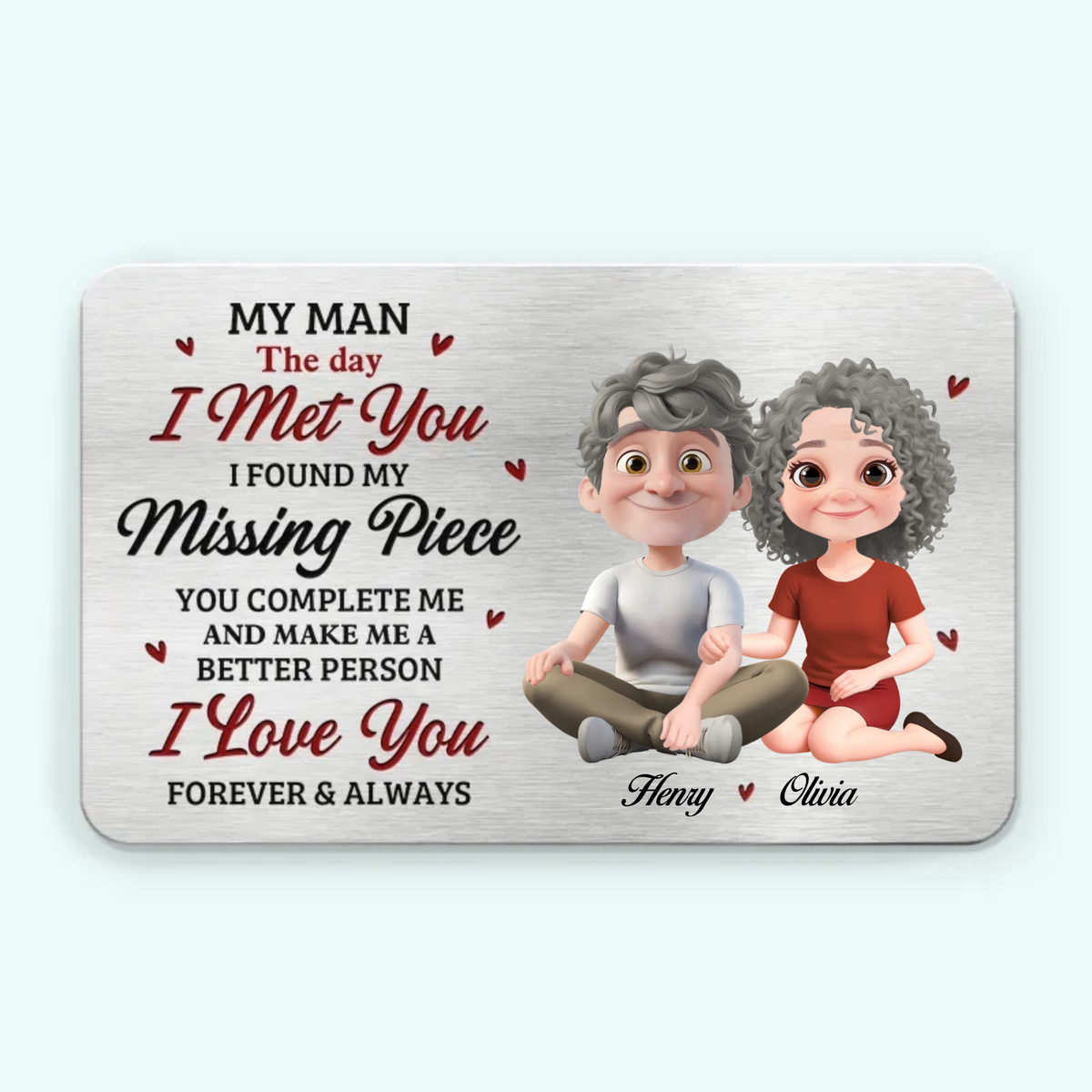 My Man The Day I Met You - Personalized Wallet Insert Card - Gift For Husband, Boyfriend, Anniversary Gift, Valentine's Day Gift