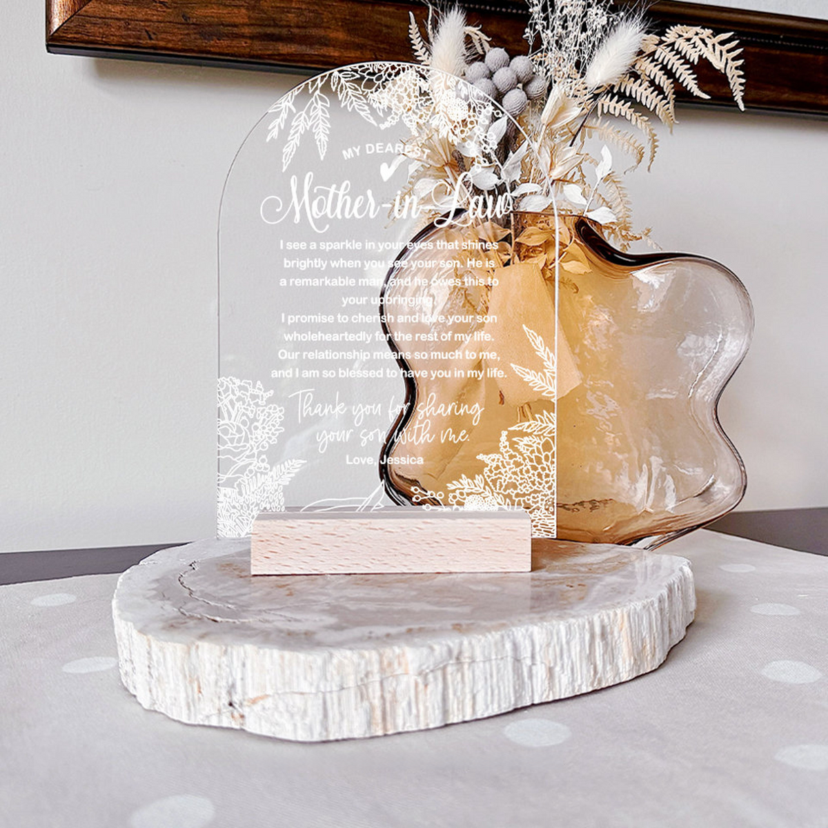 My Dearest Mother-In-Law, Personalized Acrylic Plaque, Gift For Mother-In-Law