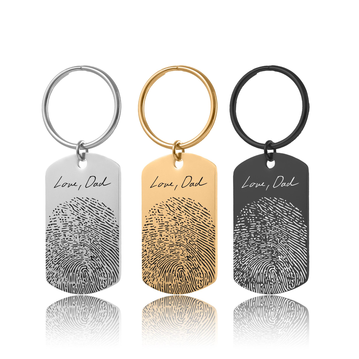 Custom Fingerprint & Handwriting Keychain - Memorial Grief Keychain - Personalized Loss of Mother or Father Keepsake Gift