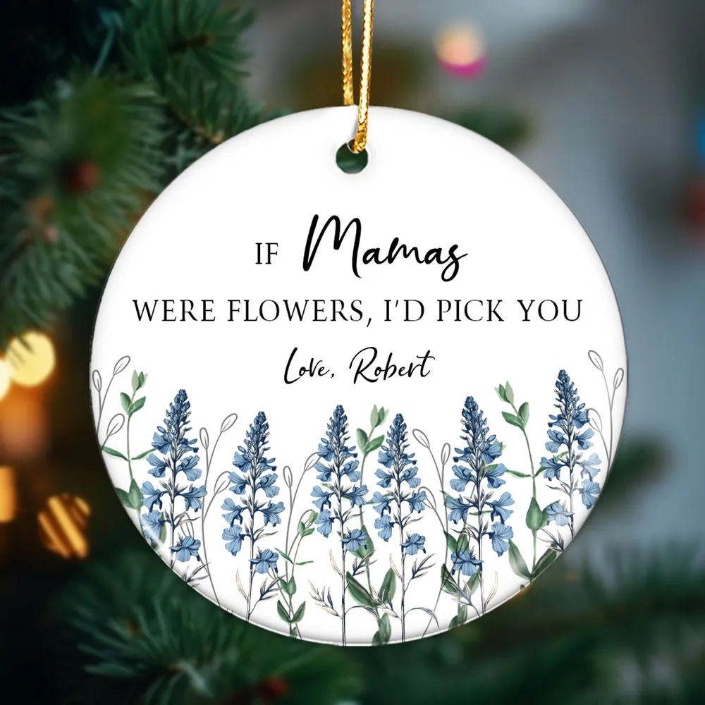 If Nanas Were Flowers Personalized Ceramic Ornament, Heartfelt Christmas Gift For Grandma