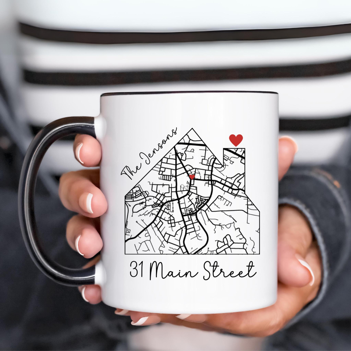Housewarming personalized map mug, Custom new home mug, first home gift for couple, closing gift