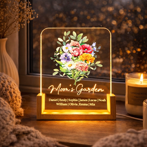Family Birth Flower Bouquet Flowers - Personalized Night Light - Gift For Mom, Grandma, Family