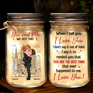 When I Tell You I Love You - Personalized Mason Jar Light - Gift For Couple, Anniversary Gift, Valentine's Day Gift