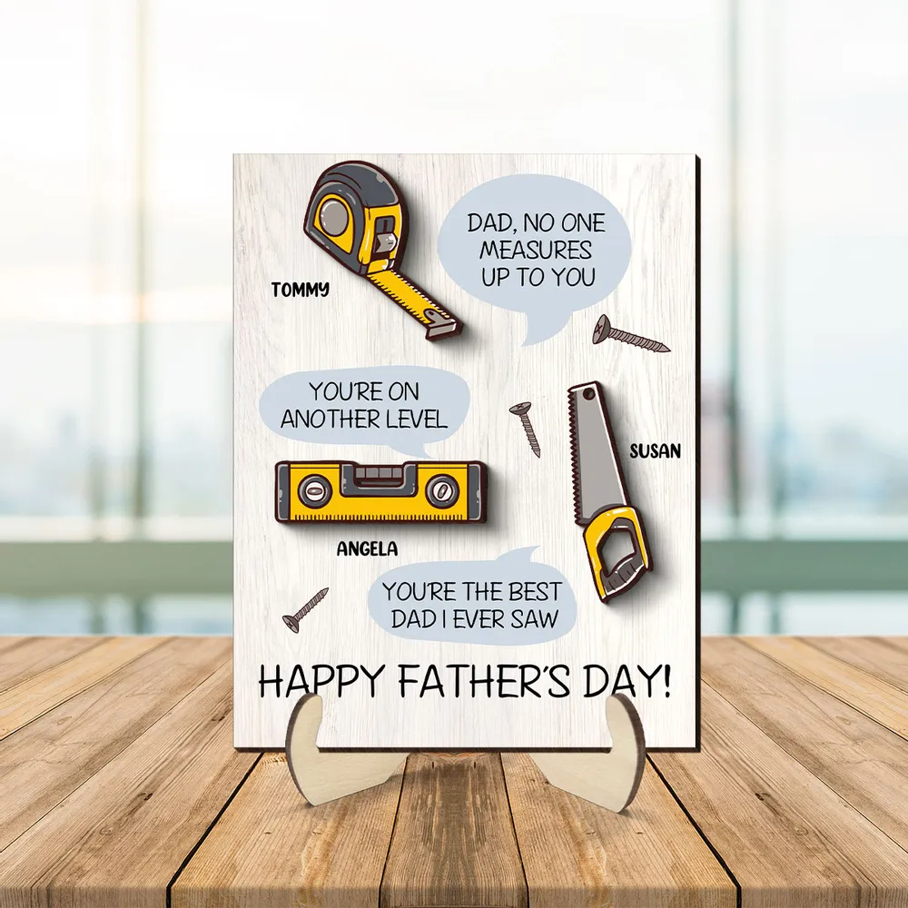 Dad No One Measure Up To You - Personalized Picture Frame - Father's Day Gift for Dad
