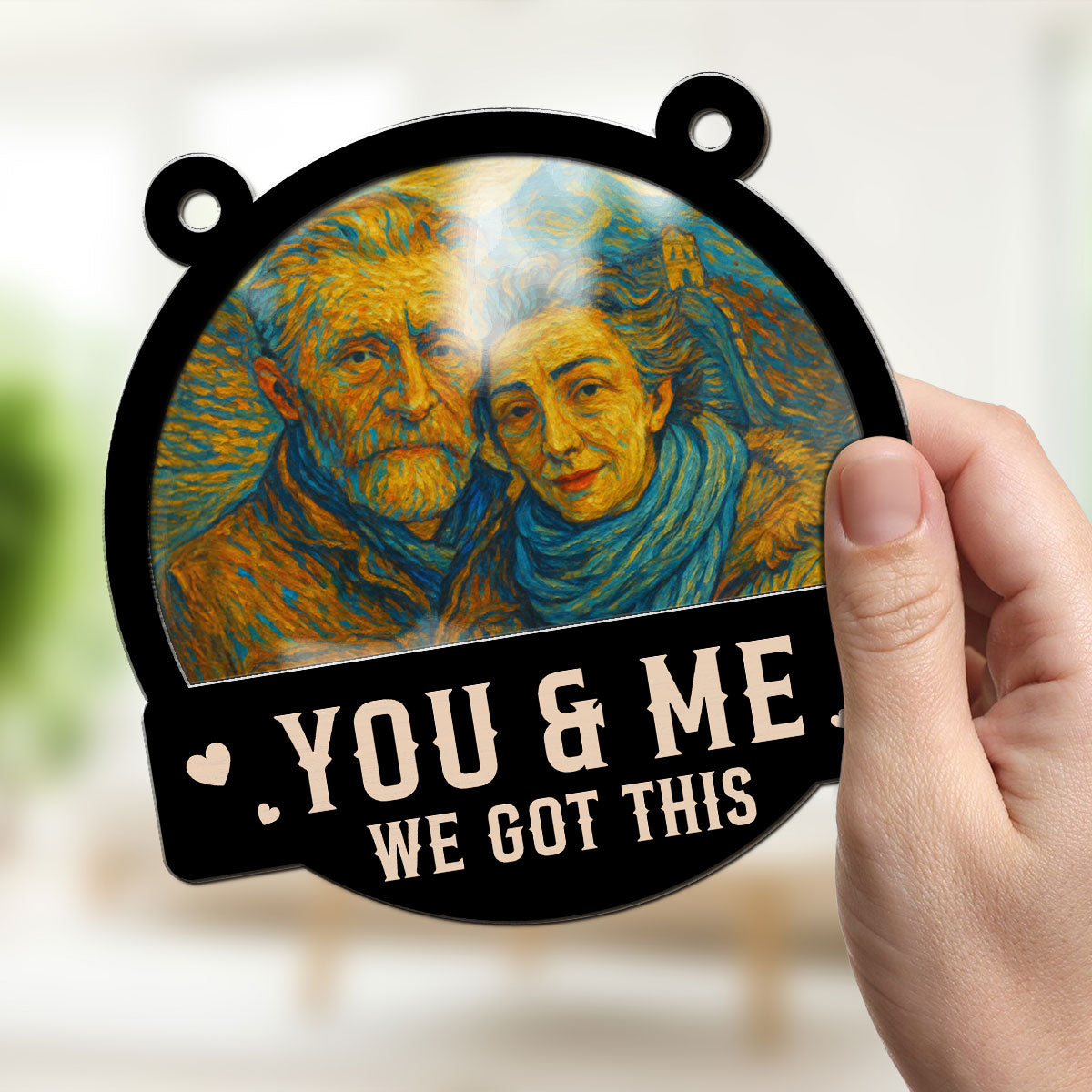 You & Me We Got This Modern Art Style Custom Photo - Personalized Suncatcher Ornament - Gift For Couple
