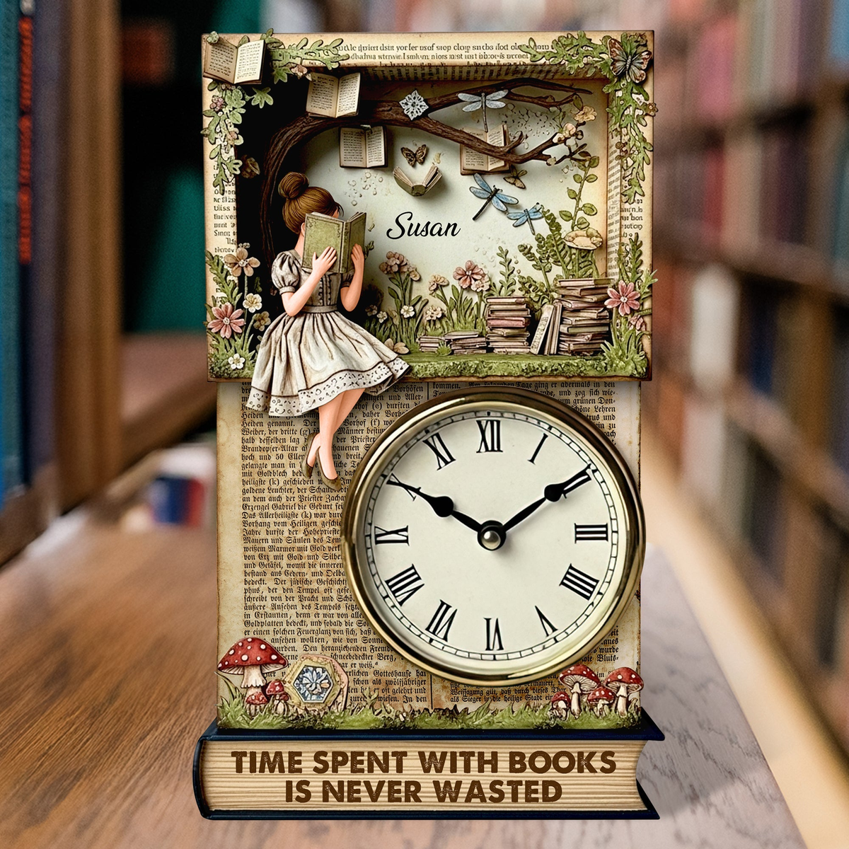 Reading Time Desk Lock Plaque, Personalized Gifts For Book Lovers