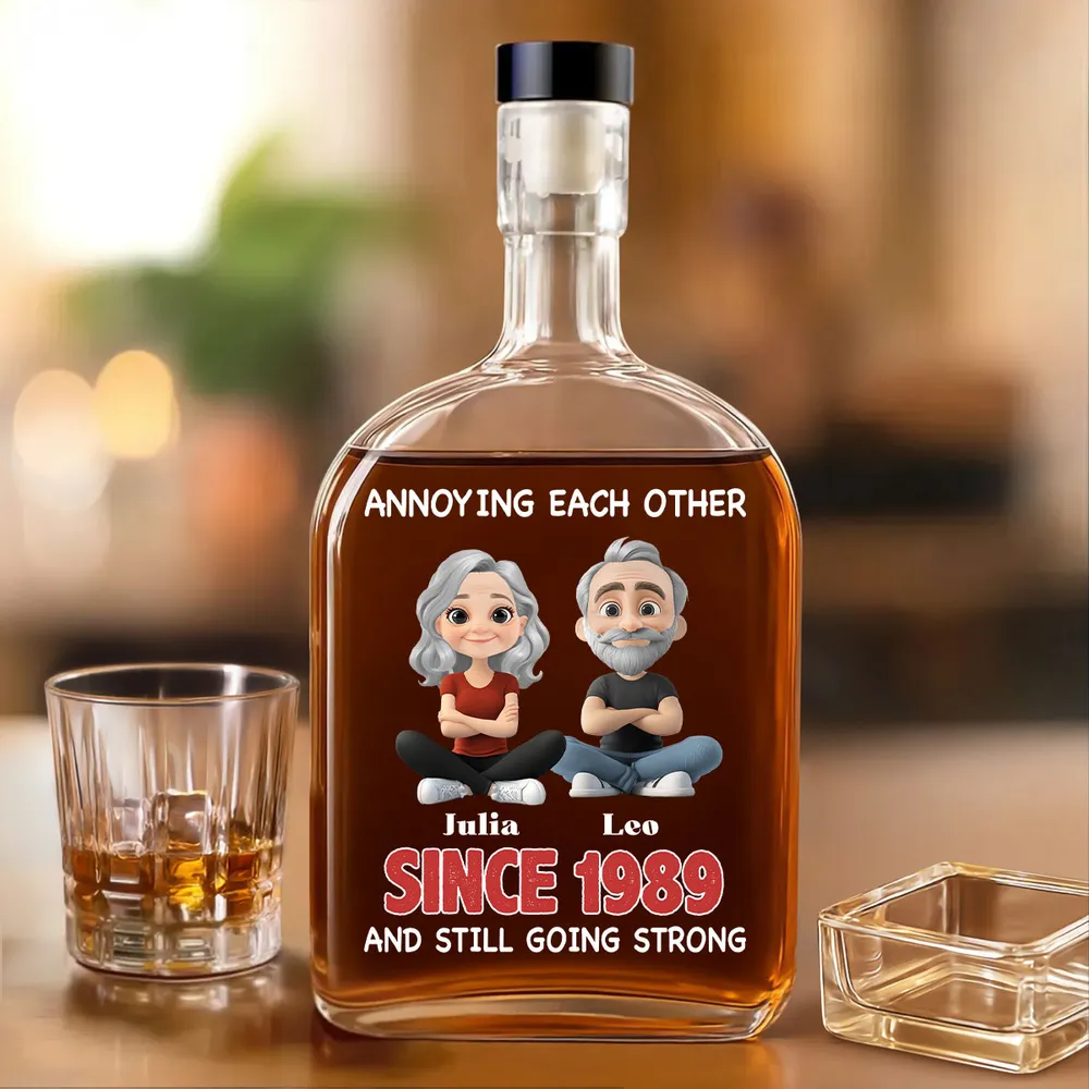 Annoying Each Other And Still Going Strong Doll Couple - Personalized Whiskey Bottle - Gift For Couple