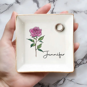 Friends Are Flowers That Never Fade - Personalized 3D Inflated Effect Jewelry Dish - Gift For Bestie