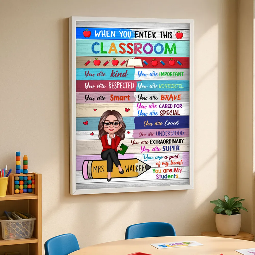 When You Enter This Classroom - Personalized Canvas - Teacher, Back To School Gift