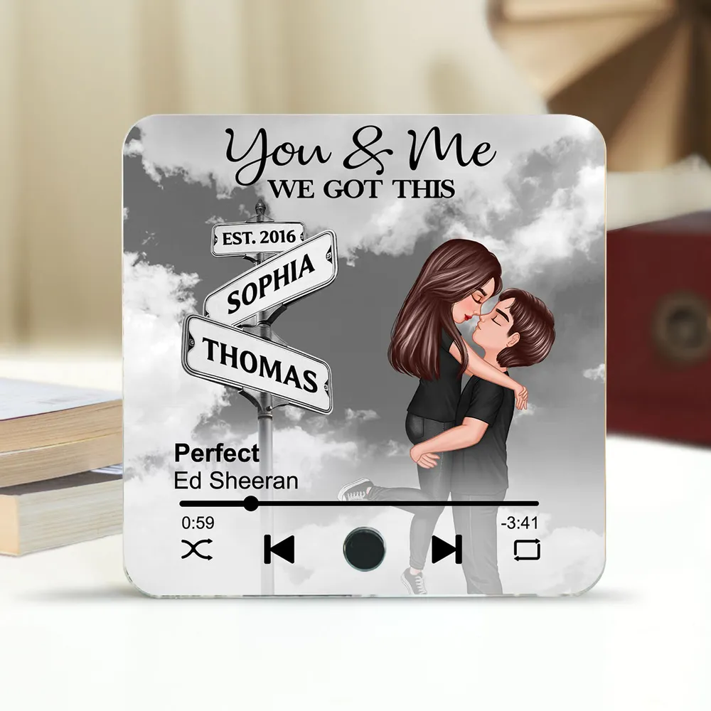 Always Beside You Couple Street Signs - Personalized Music Fridge Magnet - Heartfelt Gift For Couple