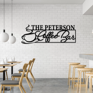 Custom Metal Coffee Bar Sign, Personalized Coffee Station Decor, Gift For Coffe Shop Owner, Gift For Coffee Lovers