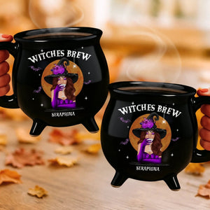 Witch Brew - Personalized Halloween Black Ceramic Witch Mug - Gift For Besties, Sisters, BFF, Family, Yourself