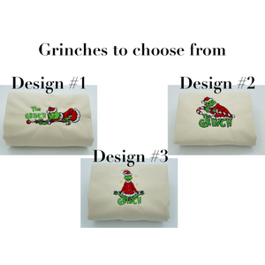 Christmas Sweatshirt, Whoville Embroidered Sweatshirt, Christmas Embroidery Sweatshirt, Christmas Crewneck, 3 Grinch designs to choose from