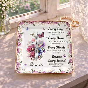 Everyday God Loves You - Personalized Jewelry Dish - Christian Gift, Birthday Gift